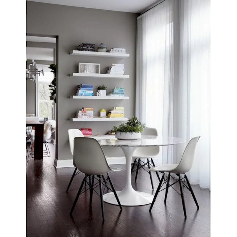 Designer Plastic/ Black Legs Retro Armless Eiffel Chair