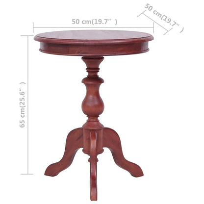 vidaXL Side Table Brown 19.7x19.7x25.6 Solid Mahogany Wood