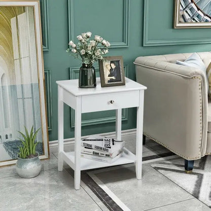 Wooden Nightstand End Table Storage Display