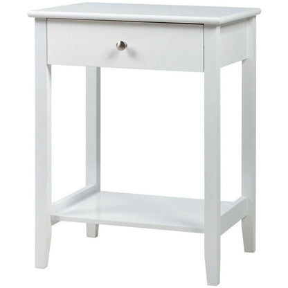 Wooden Nightstand End Table Storage Display