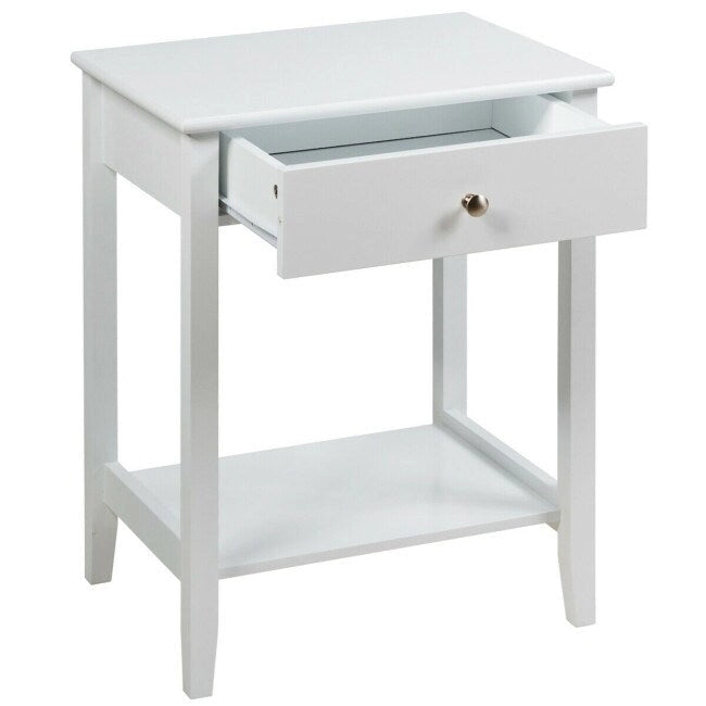 Wooden Nightstand End Table Storage Display