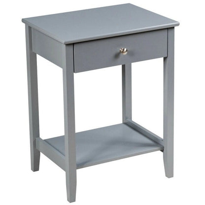 Wooden Nightstand End Table Storage Display