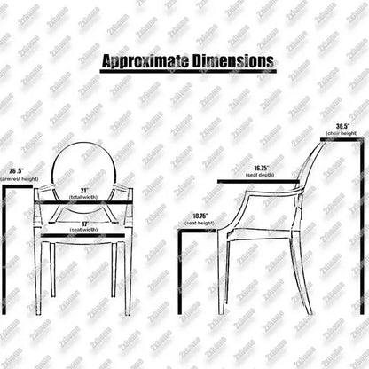 Crystal Transparent Stackable Plastic Armchair With Back Arms Accent Dining Designer Modern Work Task Desk