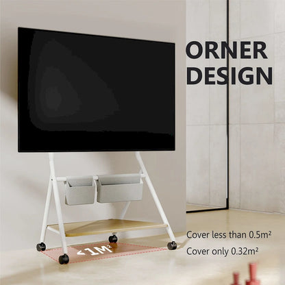 FITUEYES Modern Rolling TV Stand for 55-78 Inch TV Mobile TV Cart for Living Room Apartment