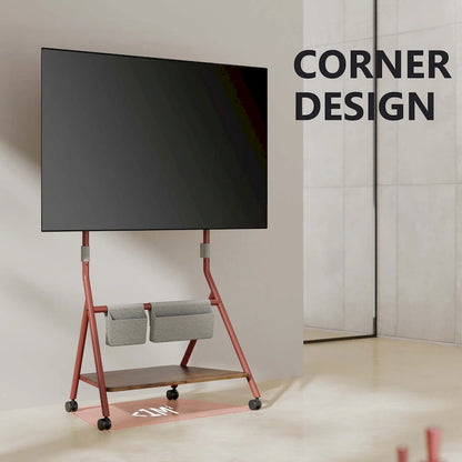 FITUEYES Modern Rolling TV Stand for 55-78 Inch TV Mobile TV Cart for Living Room Apartment
