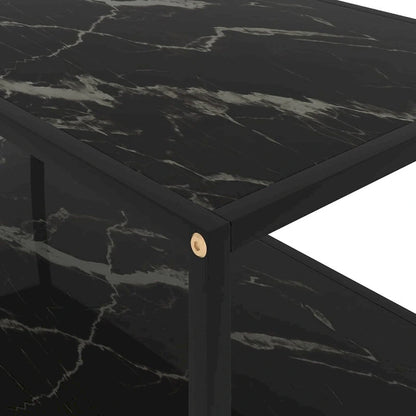 vidaXL Coffee Table Black 39.4x19.7x13.8 Tempered Glass - 39.4 x 19.7 x 13.8
