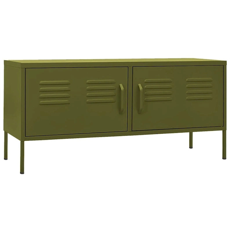 vidaXL TV Stand TV Unit Sideboard Home TV Console Media Unit Cupboard Steel - 41.3 x 13.8 x 19.7