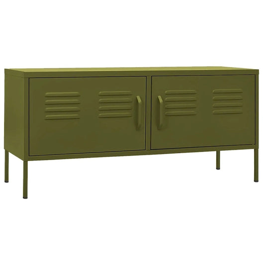 vidaXL TV Stand TV Unit Sideboard Home TV Console Media Unit Cupboard Steel - 41.3 x 13.8 x 19.7