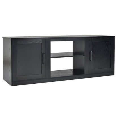 58 Inches TV Stand with 2 Storage Cabinets and 3-Position Adjustable Shelves