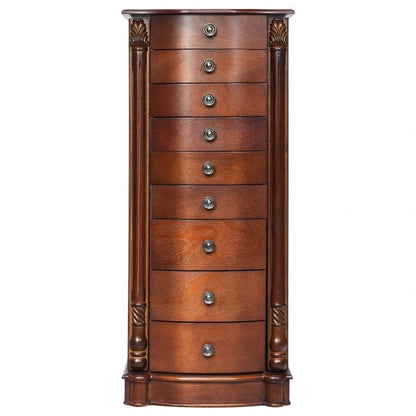 Large Wooden Jewelry Storage Box Organizer - 17 x 12 x 39.5 (L x W x H)