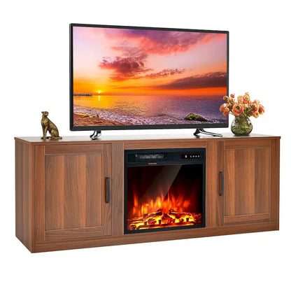 Costway 58 Fireplace TV Stand Entertainment Console W/ 18 Electric