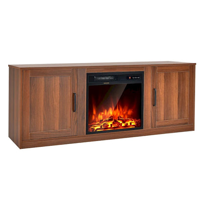 Costway 58 Fireplace TV Stand Entertainment Console W/ 18 Electric