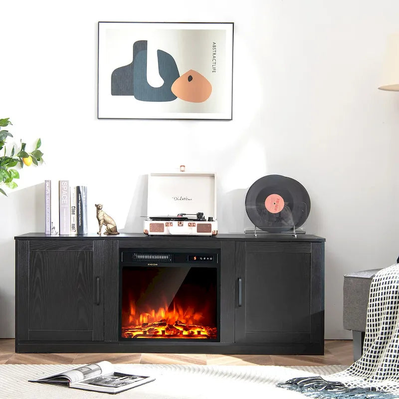 Costway 58 Fireplace TV Stand Entertainment Console W/ 18 Electric