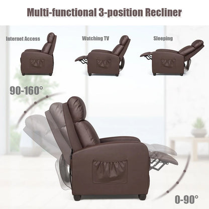 Recliner Massage Chair, Ergonomic Adjustable Single Sofa with Padded