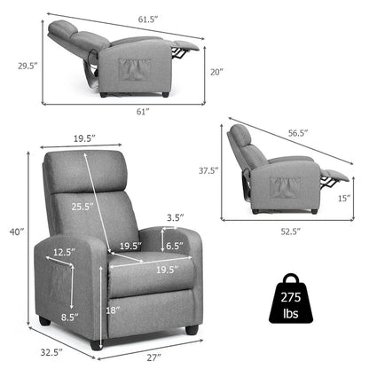 Recliner Massage Chair, Ergonomic Adjustable Single Sofa with Padded