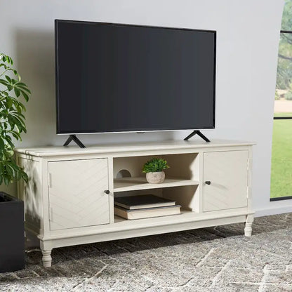 SAFAVIEH Echo 2-Door 2-Shelf Storage TV Media Stand - 47.3 W x 15.8 L x 20 H - 47Wx16Dx20H