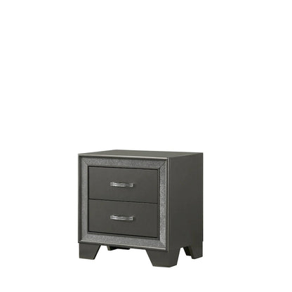 Hoyt Dark Gray Faux Leather Upholstered Tufted King Panel Bed
