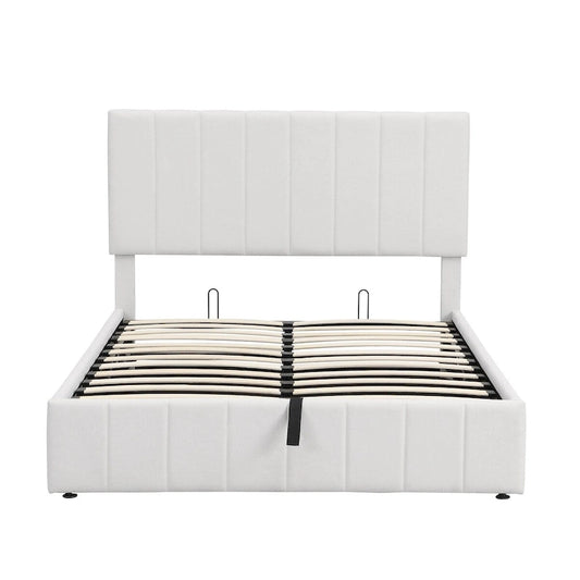 Full size Upholstered Platform bed with a Hydraulic Storage System