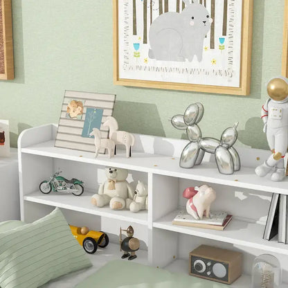 Full Bed with Side Bookcase Drawers