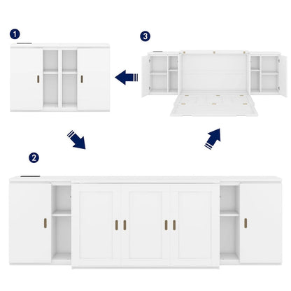 QW Full Size Murphy Bed with Shelves