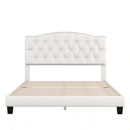 Upholstered Platform Bed with Curved Headboard by Harper&Bright Designs