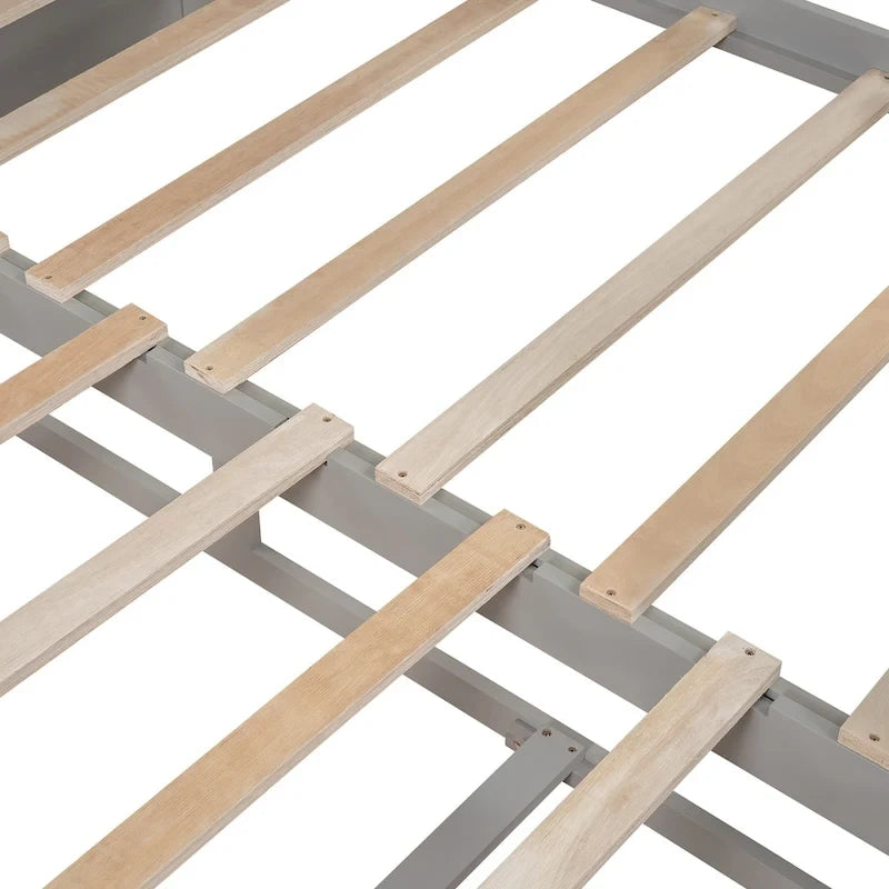 Wooden Daybed with Trundle Bed and Two Storage Drawers