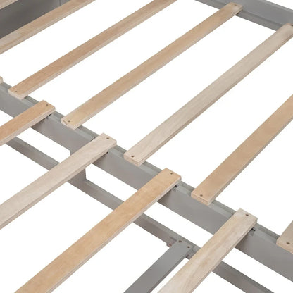 Wooden Daybed with Trundle Bed and Two Storage Drawers