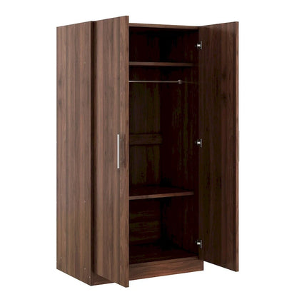 Wooden Wardrobe Armoire with 3 Storage Shelves by Harper&Bright Designs