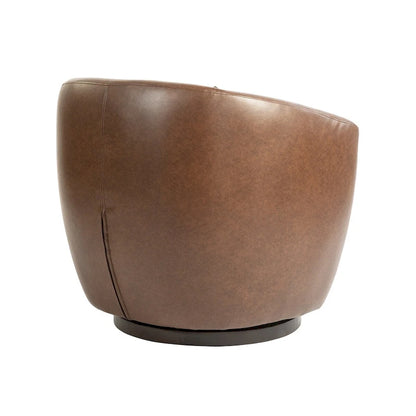 Upholstered Swivel Barrel Armchair with Storage Modern Living Room Side Chair for Bedroom, Office, Reading Spaces- PU