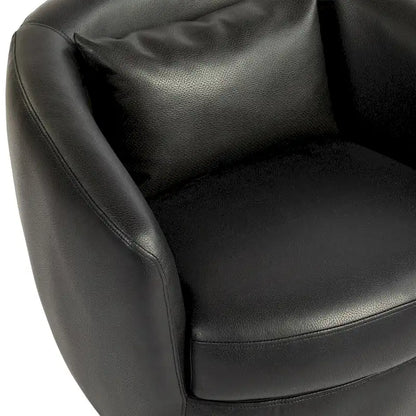 Upholstered Swivel Barrel Armchair with Storage Modern Living Room Side Chair for Bedroom, Office, Reading Spaces- PU