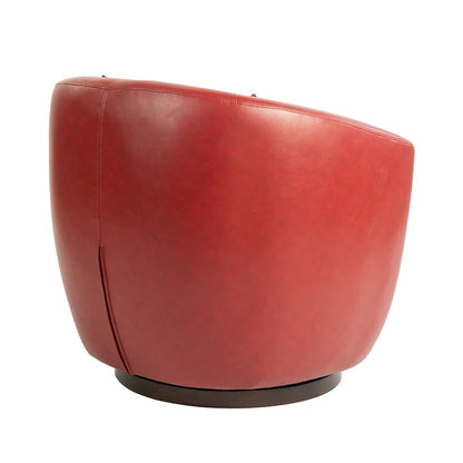 Upholstered Swivel Barrel Armchair with Storage Modern Living Room Side Chair for Bedroom, Office, Reading Spaces- PU