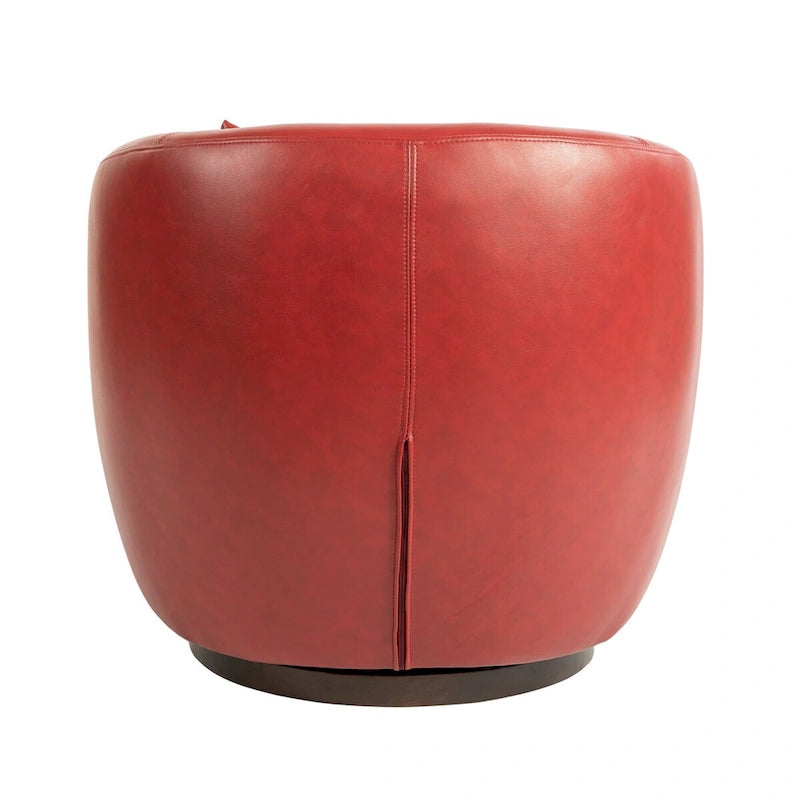 Upholstered Swivel Barrel Armchair with Storage Modern Living Room Side Chair for Bedroom, Office, Reading Spaces- PU