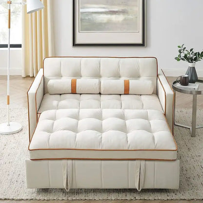 Modern 55.5 Velvet Pull-Out Adjustable Sofa Bed with Side Pockets