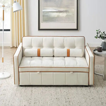 Modern 55.5 Velvet Pull-Out Adjustable Sofa Bed with Side Pockets