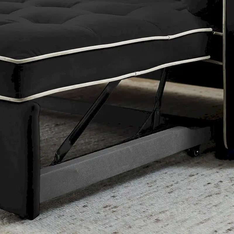 Modern 55.5 Velvet Pull-Out Adjustable Sofa Bed with Side Pockets