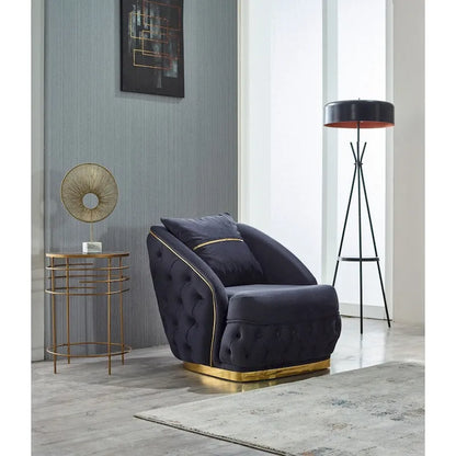 Ashlee 3-Pieces One Sofa One Loveseat One Chair Living Room Set, Tufted Back