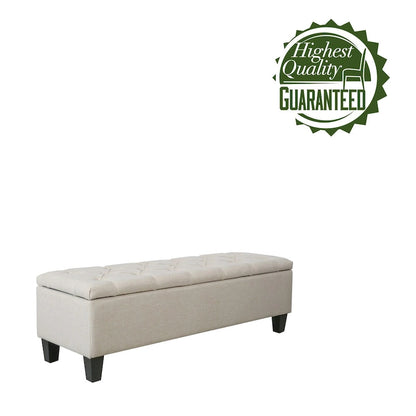 Porthos Home Vero Fabric Flip Top Button Tufted Storage Bench