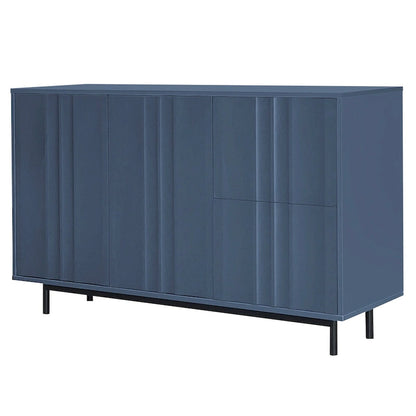 Wave Pattern Storage Cabinet with 2 Doors and 2 Drawers, Adjustable, Suitable for Study,Entrance and Living Room