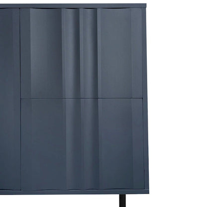 Wave Pattern Storage Cabinet with 2 Doors and 2 Drawers, Adjustable, Suitable for Study,Entrance and Living Room