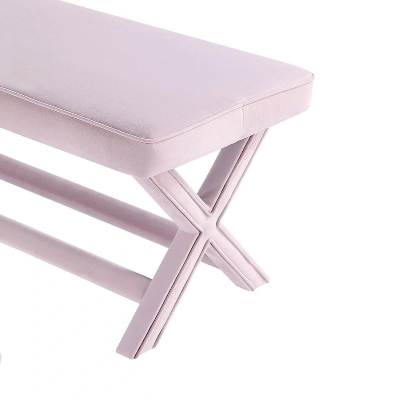 Manhattan Comfort Abigail Mid-Century Modern Velvet Upholstered Bench