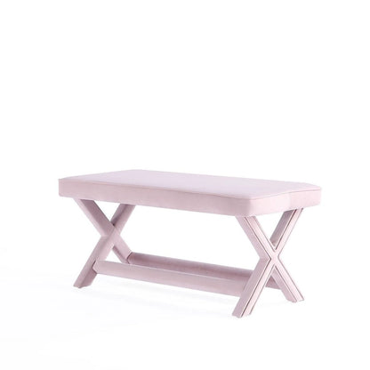 Manhattan Comfort Abigail Mid-Century Modern Velvet Upholstered Bench