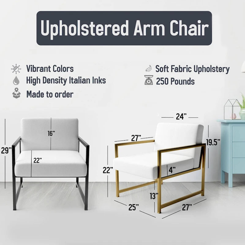 Designart Purple, Green And Gold Bold Strokes I Upholstered Modern & Contemporary Accent Chair and Modern Arm Chair