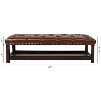 Wooden Base Upholstered Bench for Bedroom for Entryway
