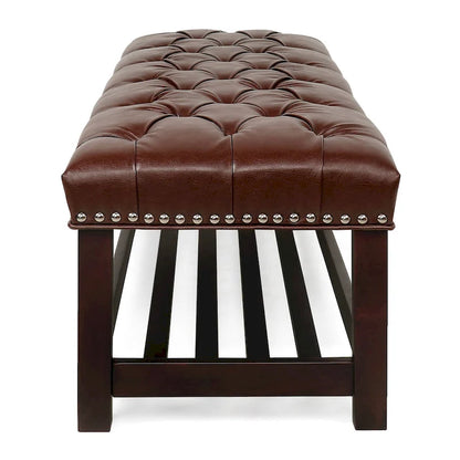 Wooden Base Upholstered Bench for Bedroom for Entryway