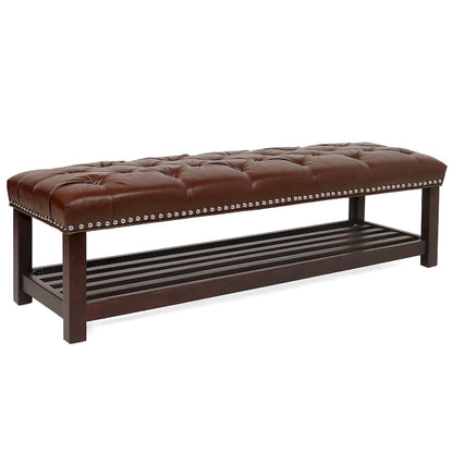 Wooden Base Upholstered Bench for Bedroom for Entryway