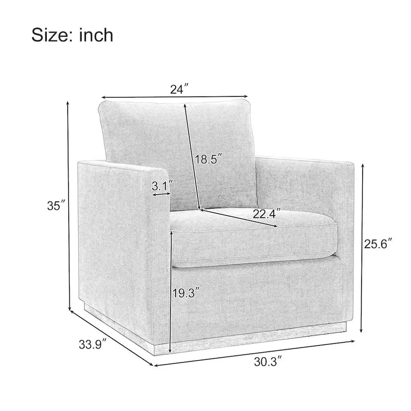 Mid Century Modern Swivel Accent Chair Armchair for Living Room
