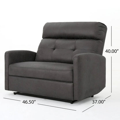 Modern Fabric Double Seat Recliner Chair with Plush Cushions by Christopher Knight Home