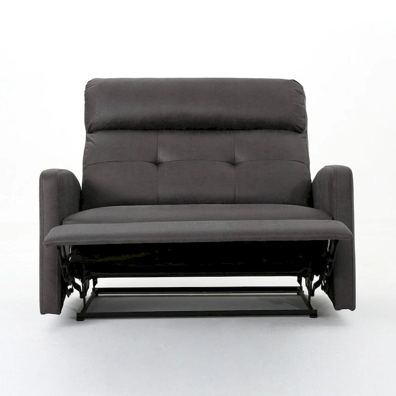 Modern Fabric Double Seat Recliner Chair with Plush Cushions by Christopher Knight Home