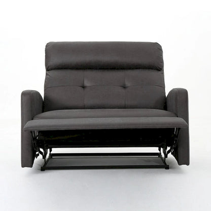 Modern Fabric Double Seat Recliner Chair with Plush Cushions by Christopher Knight Home