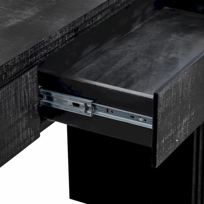 Unique Retro Silhouette Console Table with Open Style, Two Top Drawers